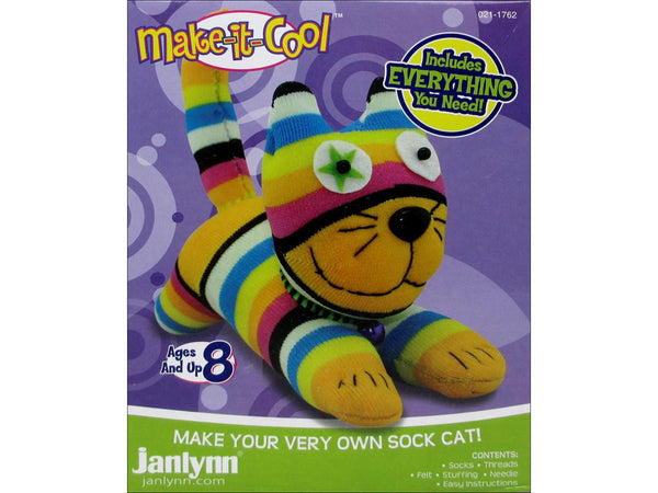 Janlynn Kit Make It Cool Sock Animal Claire The Cat