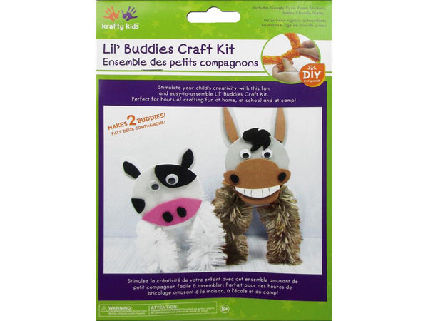 Multicraft Krafty Kids DIY Craft Kit Lil' Buddies Donkey/Cow