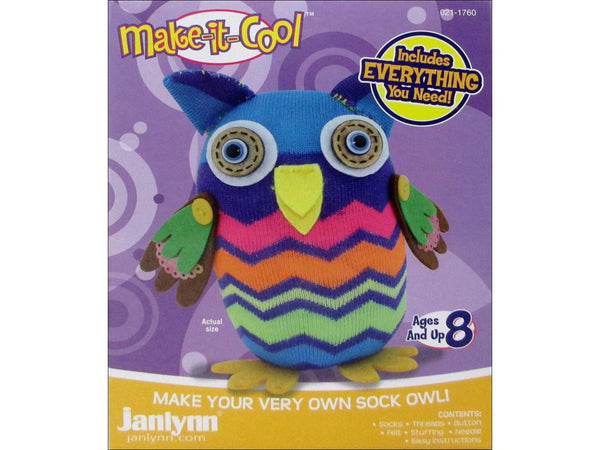 Janlynn Kit Make It Cool Sock Animal Olive The Owl
